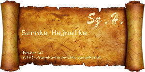 Szrnka Hajnalka névjegykártya